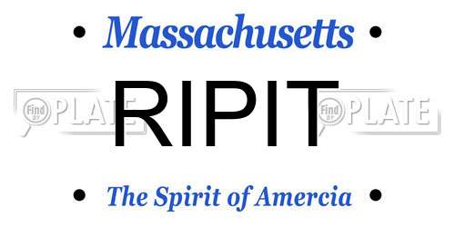 RIPIT Massachusetts License Plate