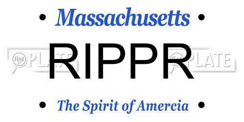 RIPPR Massachusetts License Plate