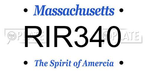 RIR340 Massachusetts License Plate