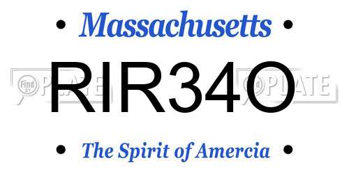 RIR34O Massachusetts License Plate