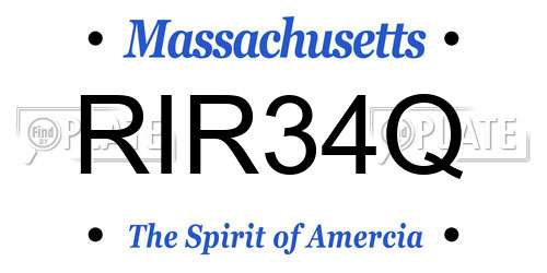RIR34Q Massachusetts License Plate