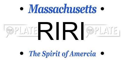 RIRI Massachusetts License Plate