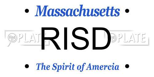 RISD Massachusetts License Plate