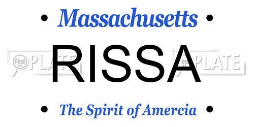 RISSA Massachusetts License Plate