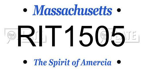 RIT1505 Massachusetts License Plate