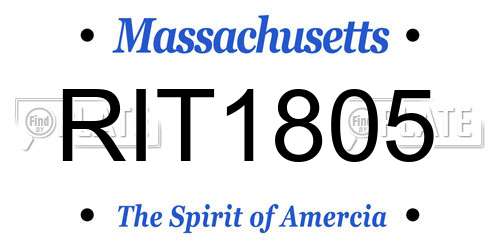 RIT1805 Massachusetts License Plate