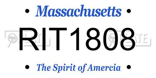 RIT1808 Massachusetts License Plate
