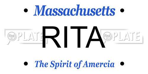 RITA Massachusetts License Plate