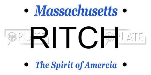 RITCH Massachusetts License Plate