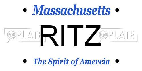 RITZ Massachusetts License Plate