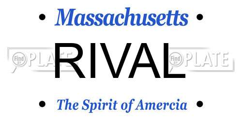 RIVAL Massachusetts License Plate