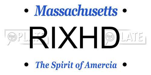 RIXHD Massachusetts License Plate