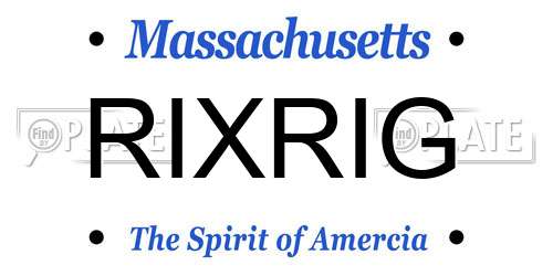 RIXRIG Massachusetts License Plate