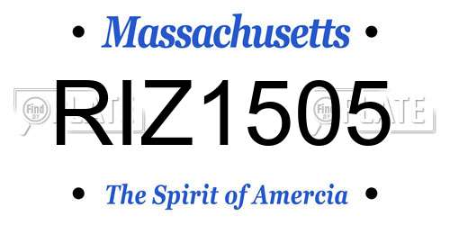 RIZ1505 Massachusetts License Plate