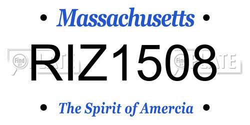 RIZ1508 Massachusetts License Plate