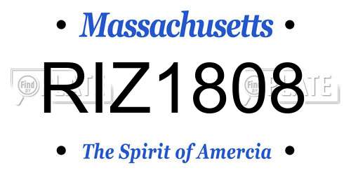 RIZ1808 Massachusetts License Plate