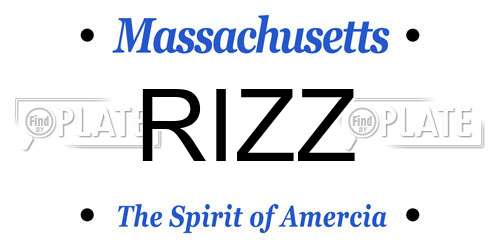 RIZZ Massachusetts License Plate