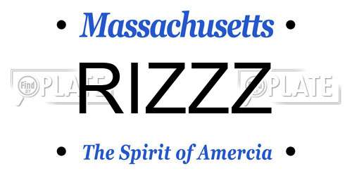 RIZZZ Massachusetts License Plate