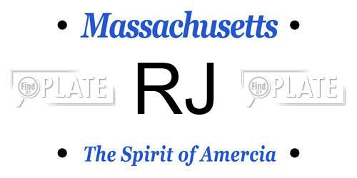 RJ Massachusetts License Plate