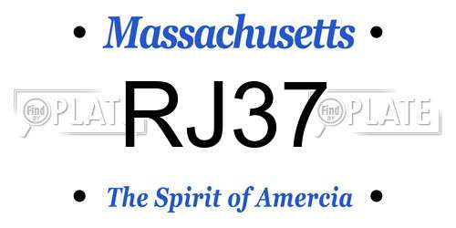 RJ37 Massachusetts License Plate