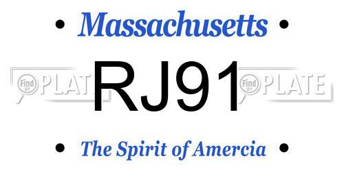 RJ91 Massachusetts License Plate