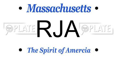 RJA Massachusetts License Plate