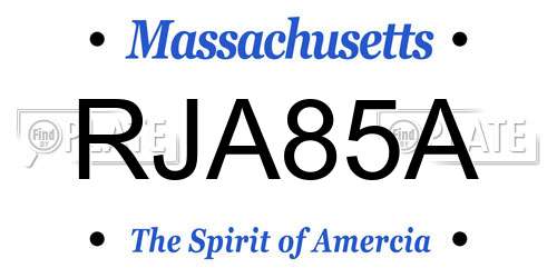 RJA85A Massachusetts License Plate