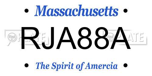 RJA88A Massachusetts License Plate