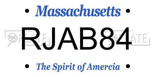 RJAB84 Massachusetts License Plate