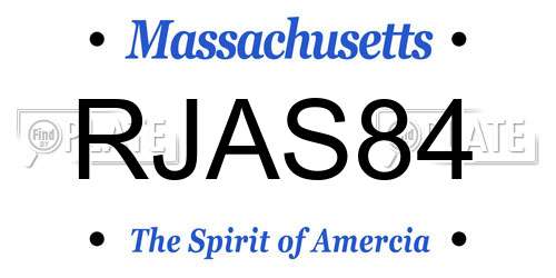 RJAS84 Massachusetts License Plate