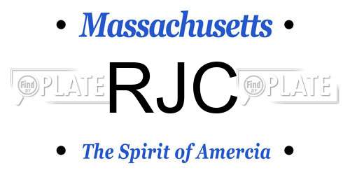 RJC Massachusetts License Plate