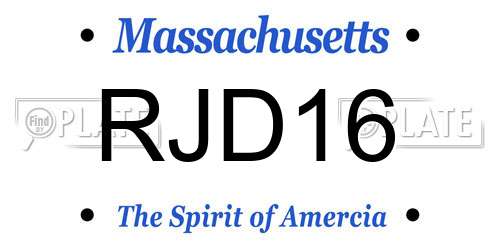 RJD16 Massachusetts License Plate