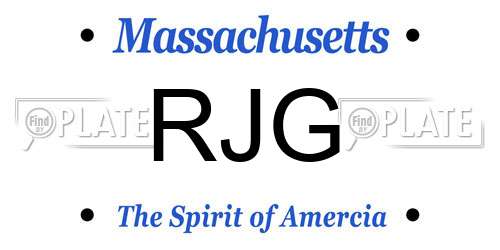 RJG Massachusetts License Plate