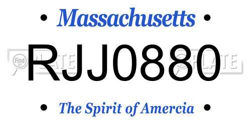 RJJ0880 Massachusetts License Plate