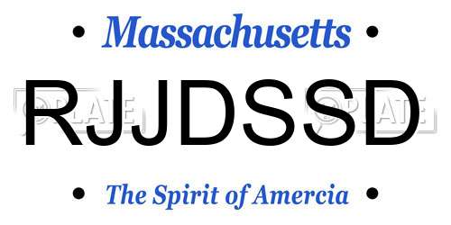 RJJDSSD Massachusetts License Plate