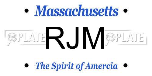RJM Massachusetts License Plate
