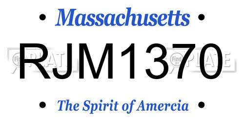 RJM1370 Massachusetts License Plate