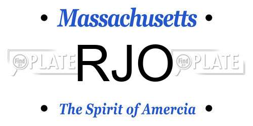 RJO Massachusetts License Plate