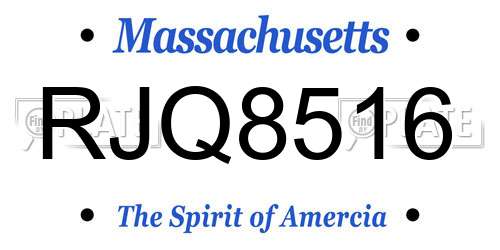 RJQ8516 Massachusetts License Plate