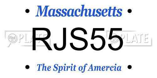 RJS55 Massachusetts License Plate