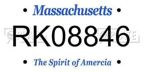 RK08846 Massachusetts License Plate