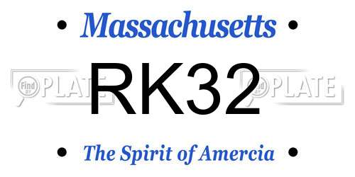RK32 Massachusetts License Plate