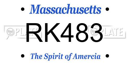 RK483 Massachusetts License Plate