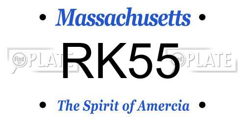 RK55 Massachusetts License Plate