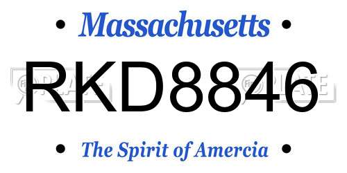 RKD8846 Massachusetts License Plate