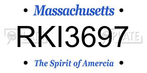 RKI3697 Massachusetts License Plate
