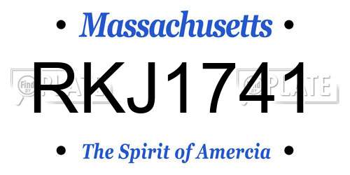 RKJ1741 Massachusetts License Plate