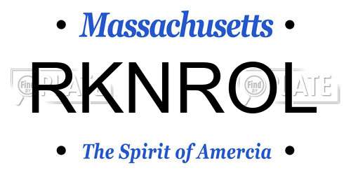 RKNROL Massachusetts License Plate