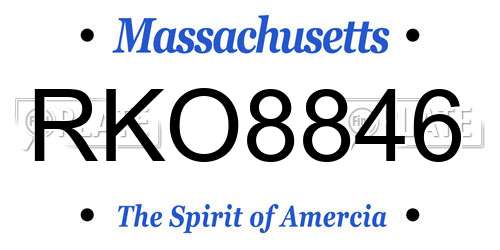 RKO8846 Massachusetts License Plate