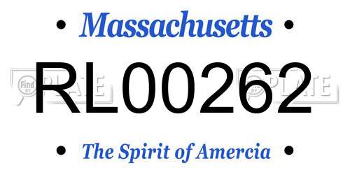 RL00262 Massachusetts License Plate